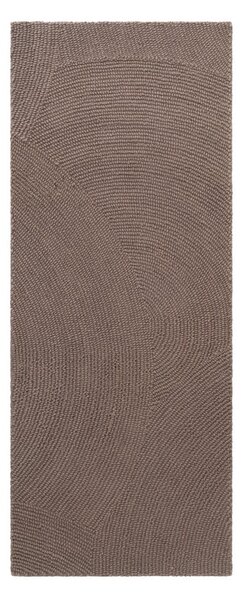 Taupe ručně tkaný vlněný běhoun 80x300 cm Calmio – Hanse Home