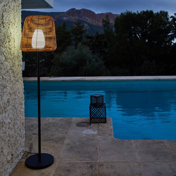 Lumisky Stojací lampa Boheme hnědá/černá, 150 cm, ocel/plast, Černá, kov