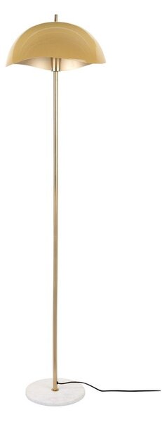 Stojací lampa v hořčicové barvě/ve zlaté barvě s kovovým stínidlem (výška 154 cm) Waved – Leitmotiv