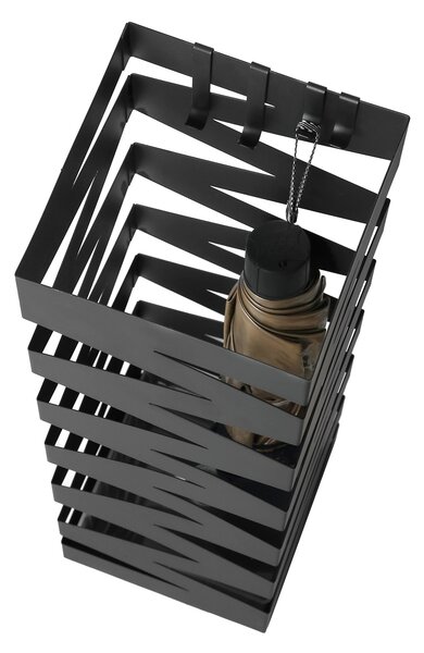 Kovový stojan na deštníky Loft Black, 49x15,5 cm