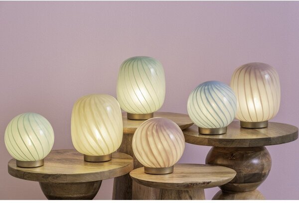 Světle žlutá stolní lampa se skleněným stínidlem (výška 17 cm) Summer Globe – Leitmotiv