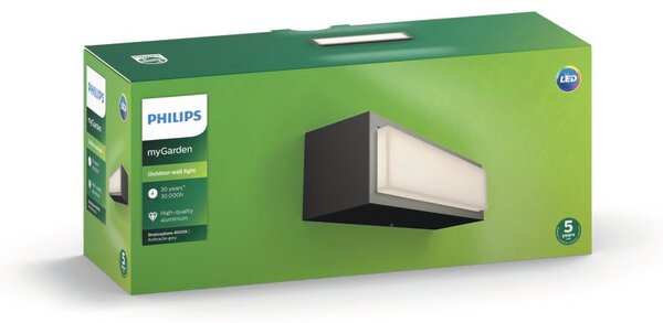 17354/93/P3 Stratosphere venkovní nástěnné LED svítidlo 1x4,5W 500lm 4000K IP44, antracitové