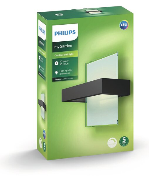 Philips LED Venkovní nástěnné svítidlo Afterglow 2X4,5W, IP44, 1000lm