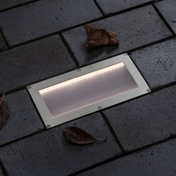 Paulmann LED solární podlahová zářivka Sorea, železná, délka 20 cm, 3000 K, Hliník / šedá / zinek, Nerezová ocel, Zapuštěné hranaté