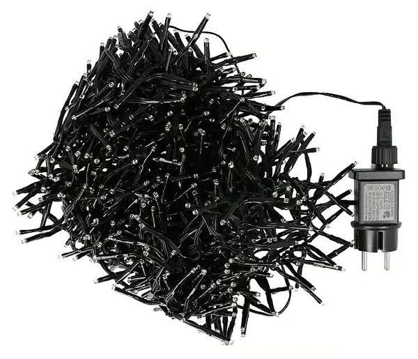 German Světelný LED řetěz "ježek" / 1000 LED / 12,4 m / venkovní i vnitřní / jantarová