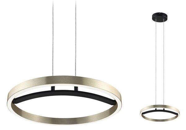 Paulmann Závěsné světlo Melira s LED osvětlením, černá/zlatá, Ø 38 cm, kov, stmívatelný, Černá, Obývací pokoj / jídelna, kov, Moderní
