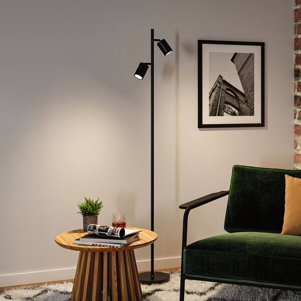 Paulmann Stojací lampa Lirena, matná černá, výška 157 cm, kov, Černá, Obývací pokoj / jídelna, kov, Moderní