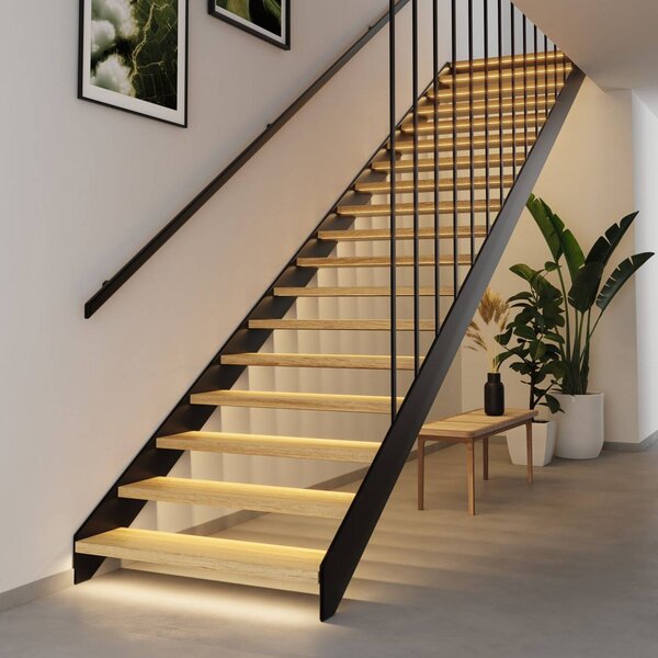 Paulmann – prodlužovací LED pásek MaxLED Stair, 3 × 1 m, 2 700 K, stmívatelný, Bílá / opál, Chodba, Měď