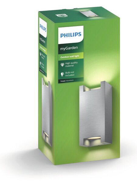 17339/48/PN Trowel venkovní nástěnné svítidlo 2xGU10 5W bez zdroje IP44, hliníkové