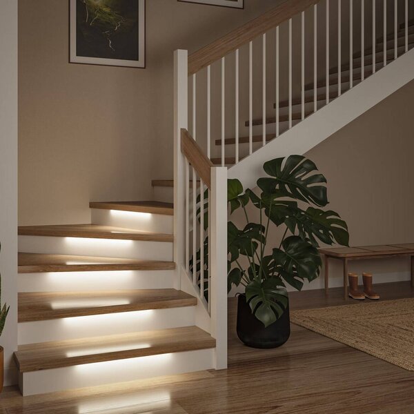Paulmann – přídavný LED pásek MaxLED Stair, 3 × 50 cm, 2 700 K, stmívatelný, Bílá / opál, Chodba, Měď