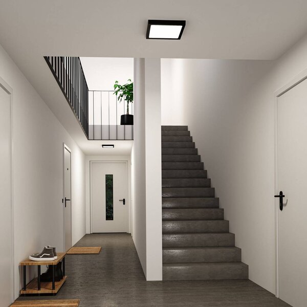 Paulmann LED panel Abia 2, délka 30 cm, černý, plast, Černá, Obývací pokoj / jídelna, Plast, Moderní