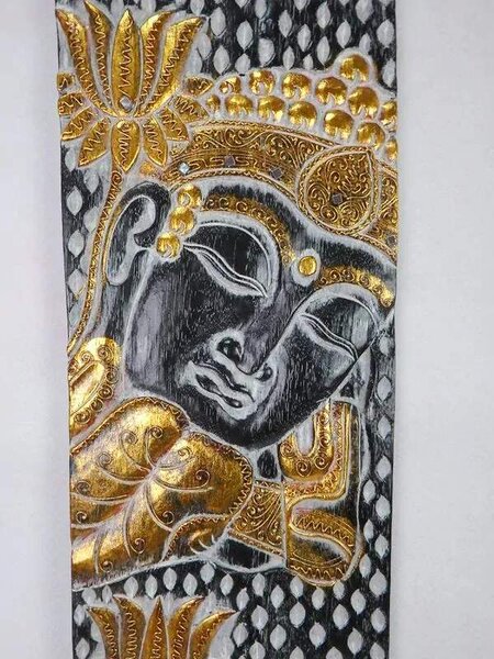 Závěsná dekorace BUDHA černý, 120cm, exotické dřevo, ruční práce