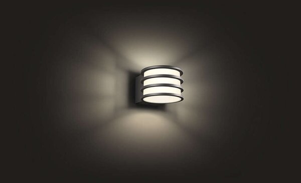 17401/93/P0 Hue White Lucca venkovní nástěnné LED svítidlo E27 1x9,5W 806lm 2700K IP44 antracit
