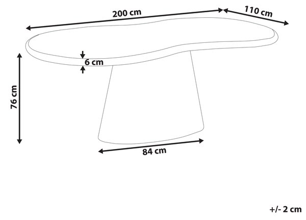 Zahradní jídelní stůl SPOLETO 200 cm 110 cm Béžová