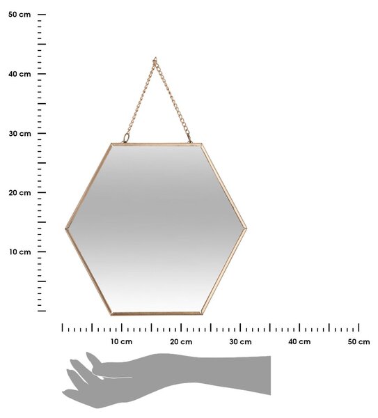 Závěsné zrcadlo Hexagon, zlaté, sada 3ks