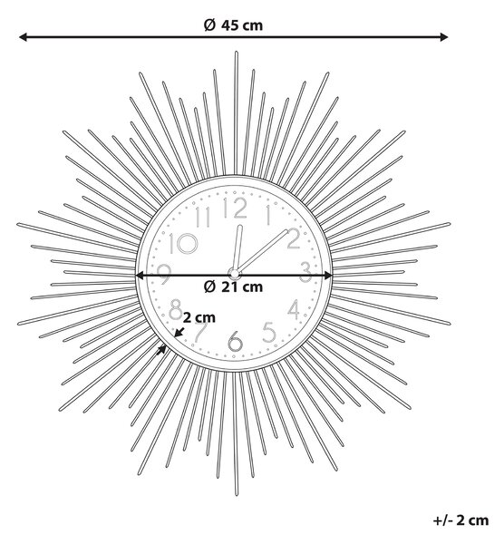 Nástěnné hodiny SOLURA 45 cm Kov Zlatá