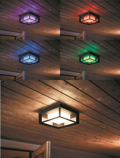 17438/30/P7 Hue WACA Econic venkovní přisazené LED svítidlo 15W 1150lm 2200-6500K RGB IP44 černá