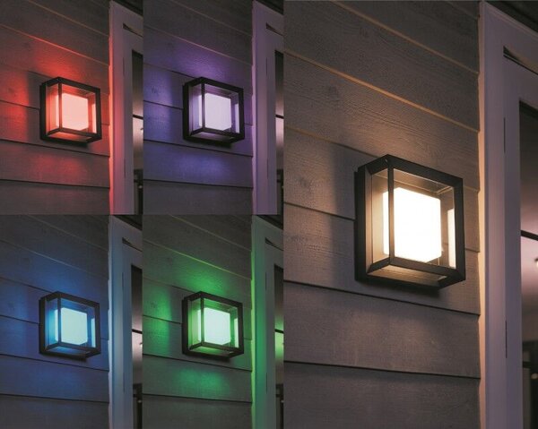 17438/30/P7 Hue WACA Econic venkovní přisazené LED svítidlo 15W 1150lm 2200-6500K RGB IP44 černá