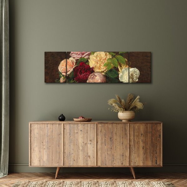 Obraz - Henri Fantin-Latour, Roses de Nice on a Table, reprodukce (170x50 cm)