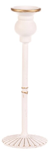 Kovový svícen 24 cm bílý FUP542