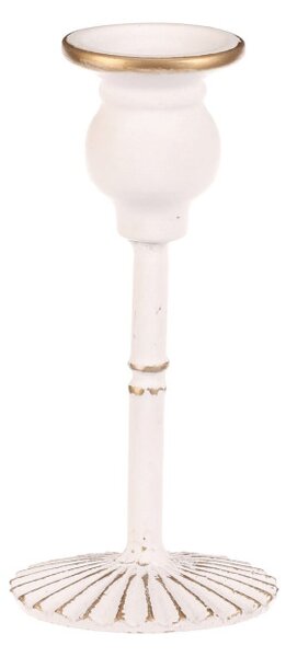 Kovový svícen 17 cm bílý FUP541