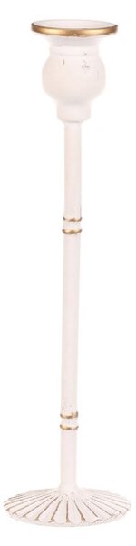 Kovový svícen 30 cm bílý FUP543