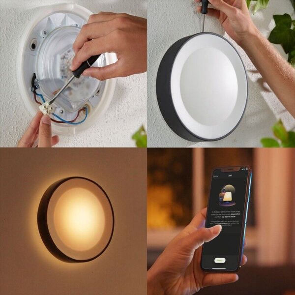 17465/30/P7 HUE WACA Daylo venkovní nástěnné LED svítidlo 1x15W 1200lm 2000-6500K IP44 černá