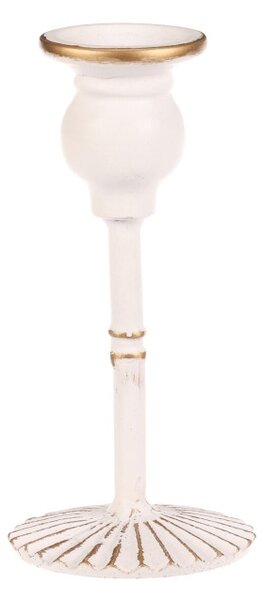 Kovový svícen 17 cm bílý FUP541