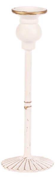 Kovový svícen 24 cm bílý FUP542