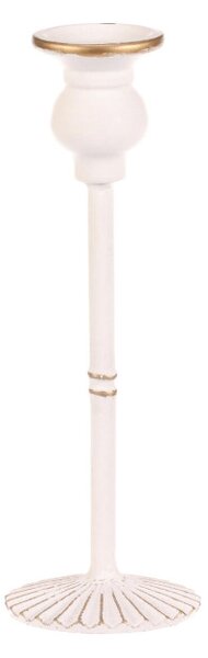 Kovový svícen 24 cm bílý FUP542