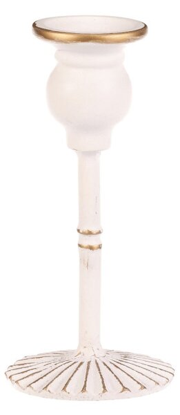 Kovový svícen 17 cm bílý FUP541