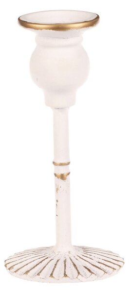 Kovový svícen 17 cm bílý FUP541
