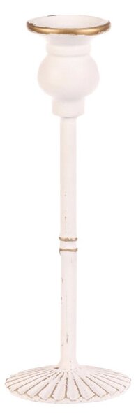 Kovový svícen 24 cm bílý FUP542