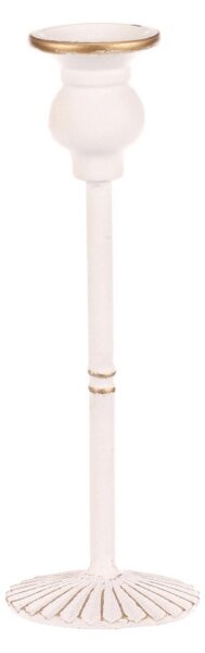 Kovový svícen 24 cm bílý FUP542