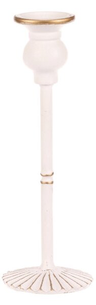 Kovový svícen 24 cm bílý FUP542