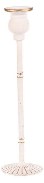 Kovový svícen 30 cm bílý FUP543