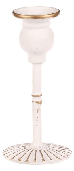 Kovový svícen 17 cm bílý FUP541