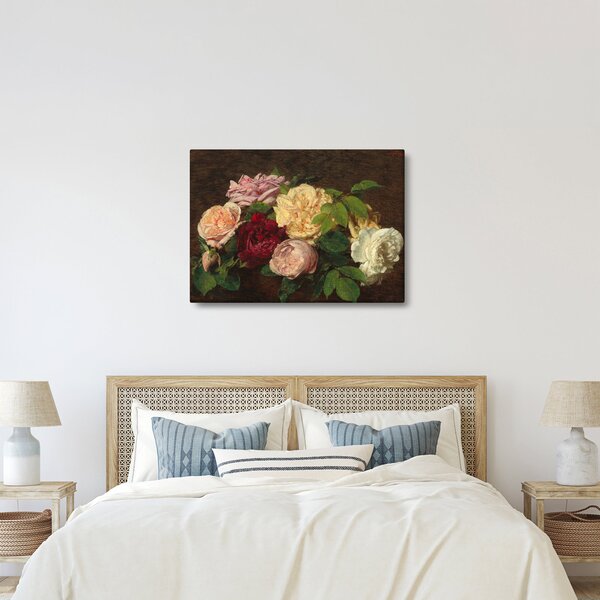 Obraz - Henri Fantin-Latour, Roses de Nice on a Table, reprodukce (70x50 cm)