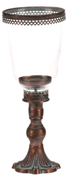 Kovový svícen 31 cm měděný FUP575-M