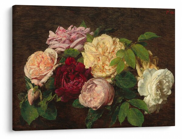 Obraz - Henri Fantin-Latour, Roses de Nice on a Table, reprodukce (70x50 cm)
