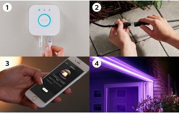 Hue WACA venkovní LED pásek 5m 37,5W 1490lm 2000-6500K RGB IP67 + napájecí jednotka