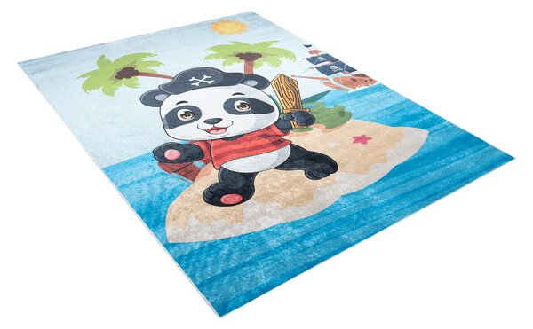 Chemex Dětský koberec Emma Kids - panda pirát - modrý Rozměr koberce: 80x150 cm