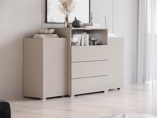 Kombinovaná komoda Layla III, Barva: kašmírová béžová, Osvětlení: bez osvětlení 5903211507182
