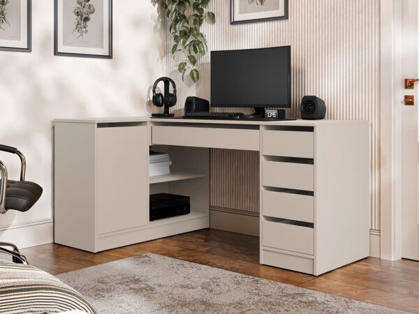Rohový PC stůl Heron, Barvy: bíla / bílý lesk 5903211508738