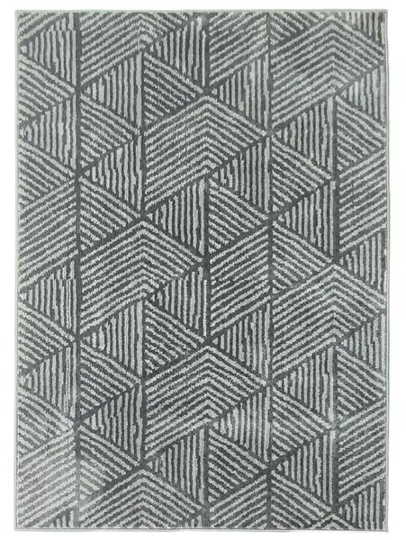 HOMCOM Koberec do obývacího pokoje 170x120 cm Pratelný geometrický koberec pro obývací pokoj, ložnici a jídelnu Tmavě šedý | Aosom