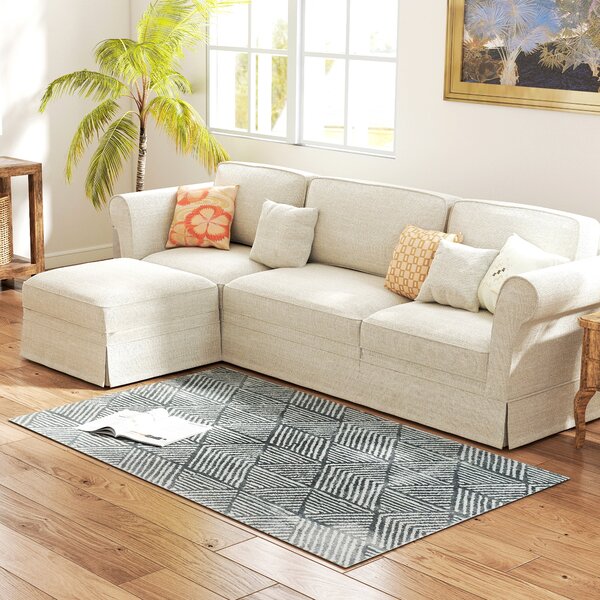 HOMCOM Koberec do obývacího pokoje 170x120 cm Pratelný geometrický koberec pro obývací pokoj, ložnici a jídelnu Tmavě šedý | Aosom