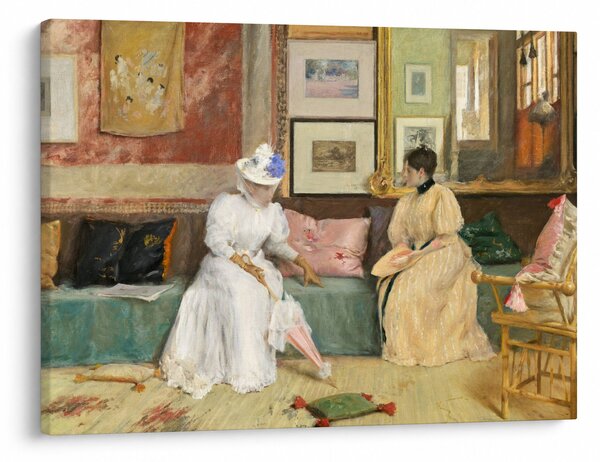 Obraz - William Merritt Chase, A Friendly Call, reprodukce (70x50 cm)