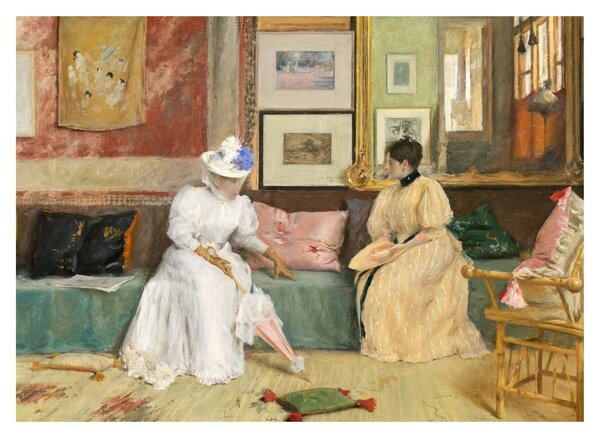 Obraz - William Merritt Chase, A Friendly Call, reprodukce (70x50 cm)