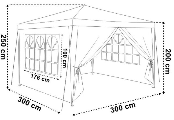 Zahradní párty stan TENO bílý 3x3 m