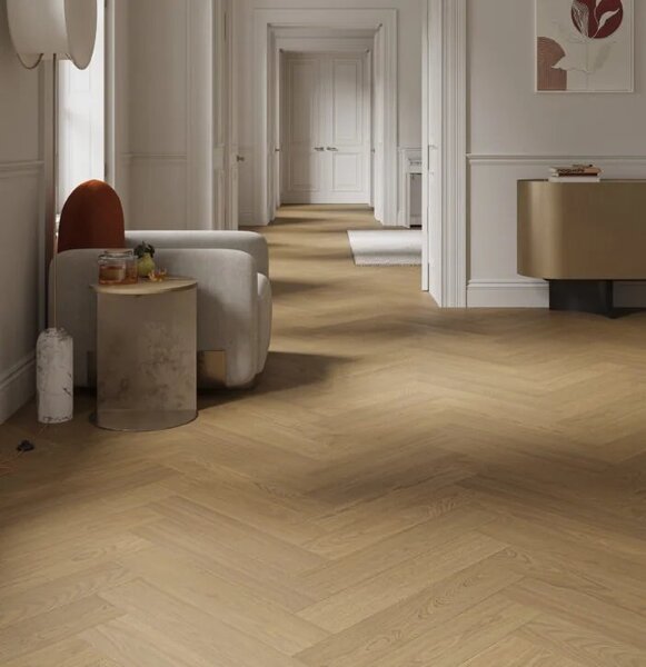 Vinylová SPC podlaha Barlinek Next Step Herringbone - Antic Oak s integrovanou podložkou